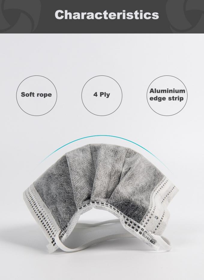 Moda Aktif Karbon Toz Maskesi 4 Kat Dokumasız Tasarım Tek Kullanımlık