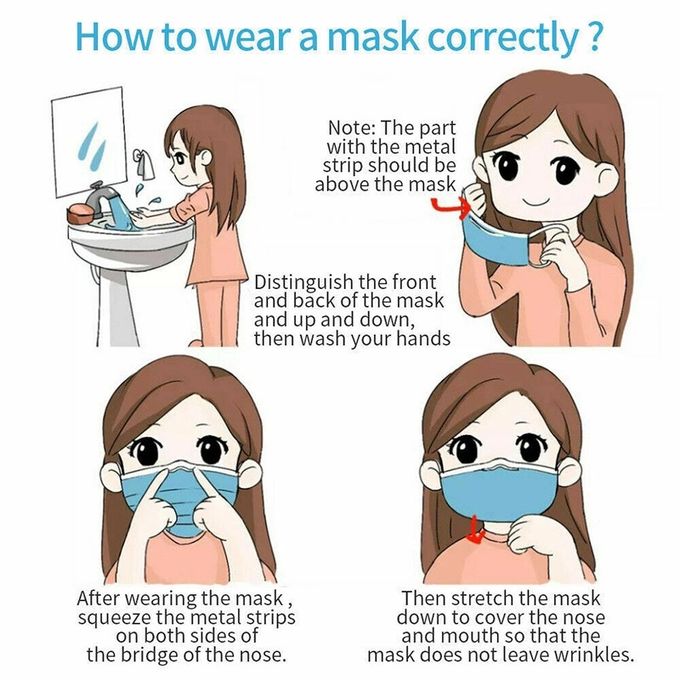 Kolay Nefes 3 Kat Tek Kullanımlık Maske Toz Geçirmez Hava Kirliliği Koruma Maskesi