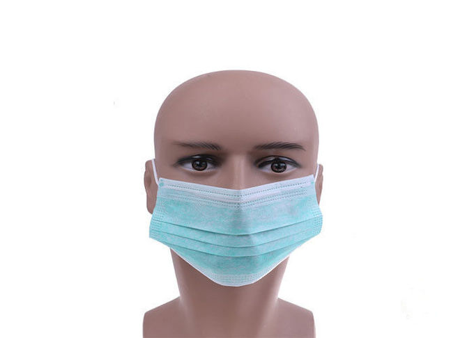Özel Tek Kullanımlık Sigara Dokuma Yüz Maskesi Üç Katmanlı Yeşil Yetişkin Maskesi