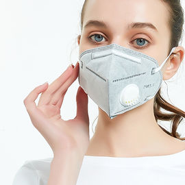 Çin 4 kat FFP Derecelendirmeleri Toz Maskeleri, Tek Kullanımlık Kulak Askısı Yüz Maskesi Gri Renk Fabrika
